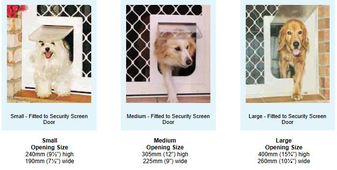 Pet door sizes for screen doors